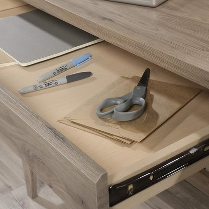 Sauder Summit Station Desk, L: 52.09" x W: 19.29" x H: 29.02", Laurel Oak finish