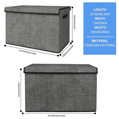 homyfort Large Toy Box Storage Chest for Kids Boys,Collapsible Toy Bin Organizer Basket with Lids for Blanket,Toys,Toddler,Nursery,Playroom (Black)