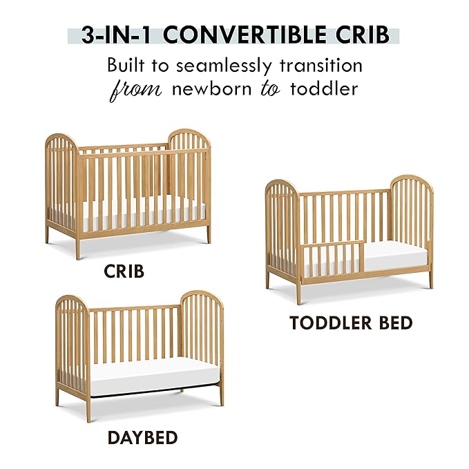 Davinci Beau 3-in-1 Convertible Crib in Honey, Greenguard Gold Certified
