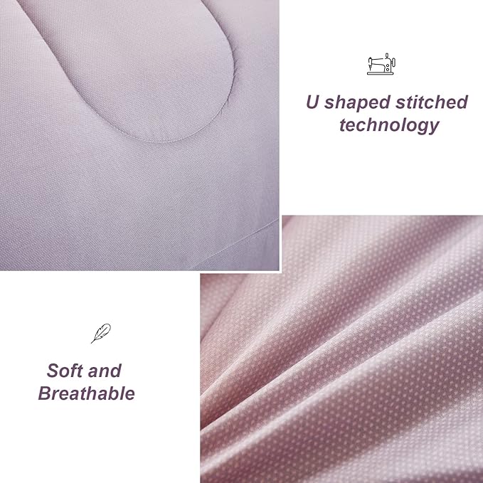 Girls Comforter Set Queen Size Colorful Ombre Blue Pink Purple Rainbow Bedding Set 7 Pieces Bed in A Bag for Kids Teen Girls Women with Comforter, Flat Sheet, Fitted Sheet