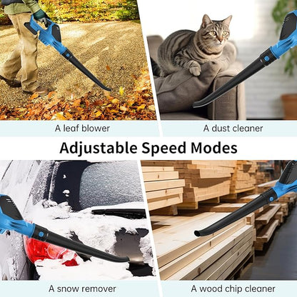 Leaf Blower, 21V Electric Leaf Blower Cordless, Leaf Blower with 2000mAh Battery and Charger, 16.5A/16500rpm Speed Leaf Blower, 5 Speed Mode Lightweight Leaf Blower for Lawn Patio Yard