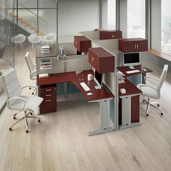 Bush Business Furniture Office in an Hour 3 Rolling File Cabinet | Mobile Under Desk Drawers for Letter, Legal, and A4-size Document Storage, Hansen Cherry