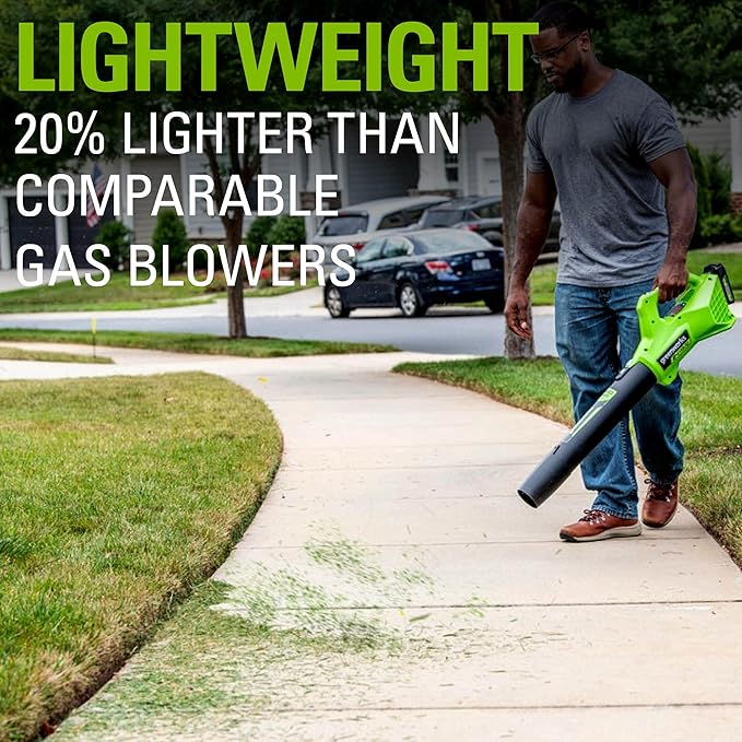 Greenworks 24V (90 MPH / 320 CFM / 125+ Compatible Tools) Cordless Axial Leaf Blower, Tool Only