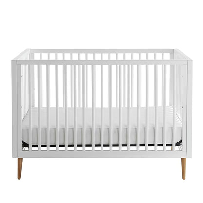 Contours Roscoe White Baby Crib, Standard Baby Crib, White Baby Crib, Converts from Baby Crib to Daybed, Fits Standard Full-Size Crib Mattress, Easy to Assemble - White