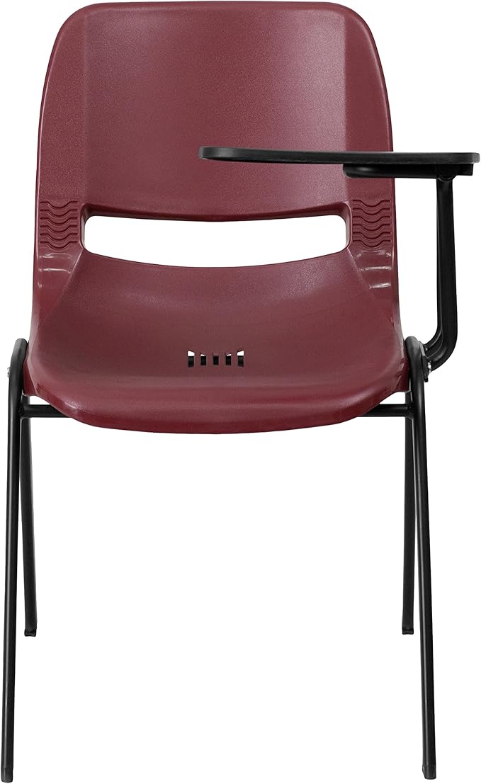Flash Furniture HERCULES 5 Pack Burgundy Ergonomic Shell Chair with Left Handed Flip-Up Tablet Arm