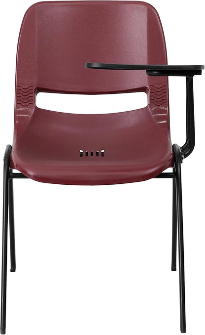 Flash Furniture HERCULES 5 Pack Burgundy Ergonomic Shell Chair with Left Handed Flip-Up Tablet Arm