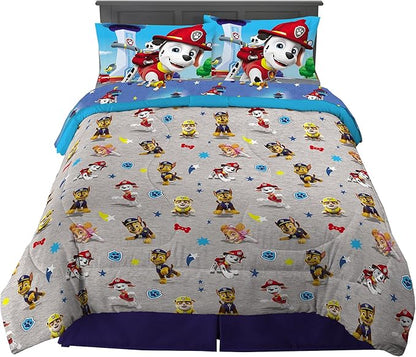 Franco Paw Patrol Kids Bedding Super Soft Comforter And Sheet Set, 5 Piece Full Size, (Official) Nickelodeon, 39 x 75 Inch