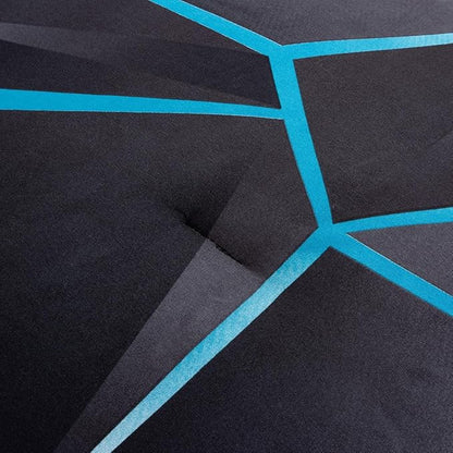 NTBED 3D Geometric Comforter Set for Boys Kids, Irregular Diamond Pattern Lightweight Microfiber Bedding Sets All Season (Blue,Full)