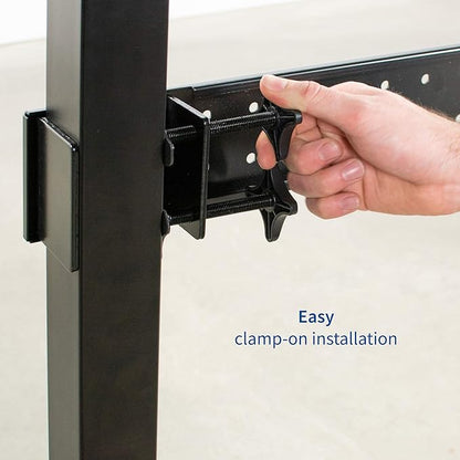 VIVO Black Universal Steel Clamp-on Desk Stabilizer Bar, 36 to 61.6 inch Bracket Support System for Sit to Stand Desk Frames, DESK-STB01B
