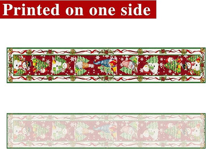 Christmas Table Runner 72 Inches Long Snowflake Buffalo Plaid Table Runner Christmas Theme Holiday Xmax Snowman Gnome Christmas Table Runner for Kitchen Dining Table Home Party Decorations