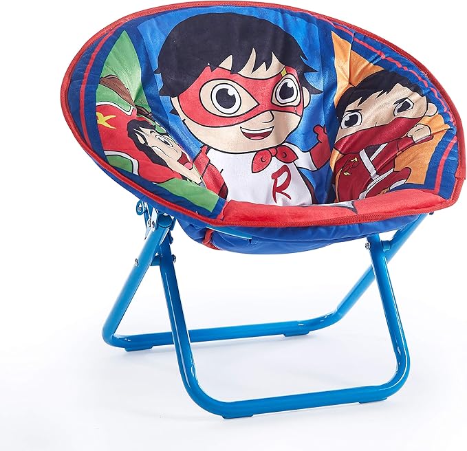 Ryan's World Toddler 19” Folding Saucer Chair with Cushion, Ages 3+