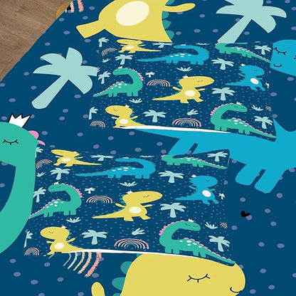 NINENINE Dark Blue Dinosaur Comforter Sets,Full Bedding Sets for Boys,Dinosaur Comforter Sets for Kids,Cartoon Bedding Sets with 1 Comforter 2Pillowcases