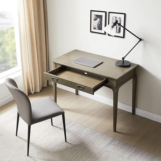 Leick Home 22400-GR Stratus Laptop Computer Desk with Drop Front Keyboard Drawer, Smoke Gray