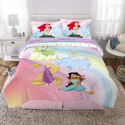Disney Princess Ariel Kids Bedding Super Soft Comforter And Sheet Set, 5 Piece Full Size, "Official" Disney Product By Franco
