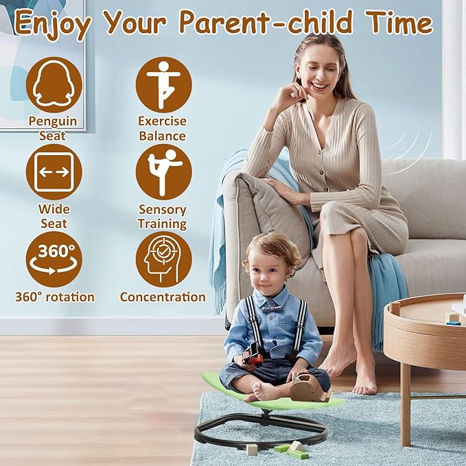 Kids Sensory Spinning Chair, Autism Kids Swivel Chair, Kids Sit and Spin Chair Sensory Toy, Improve Physical Coordination Wobble Chair for Kids, Kids Sensory Equipment for Boys Girls