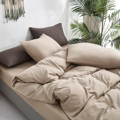 Deep Champagne Comforter Set Dark Champagne Bedding Set Solid Champagne Comforter Set Women Soft Champagne Bedding Men Breathable Comforter Set Khaki Bed Set, Cal King (104" X 96" )