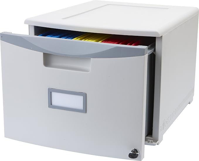 Storex 61261B01C File Cabinet, 1-Pack, Grey/Dark Grey