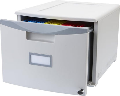 Storex 61261B01C File Cabinet, 1-Pack, Grey/Dark Grey