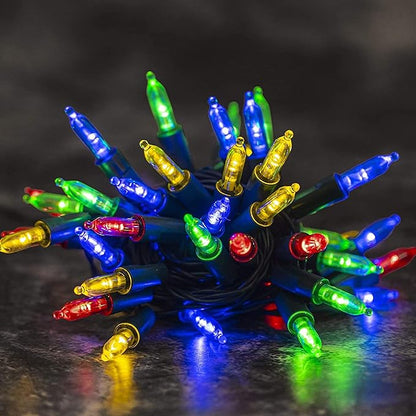Dazzle Bright Christmas Mini String Lights, 4 Pack Total 64FT 200LED Batter Operated Waterproof Fairy Lights with 8 Modes for Xmas Indoor Outdoor Yard Garden Holiday Decorations (Multi-Colored)