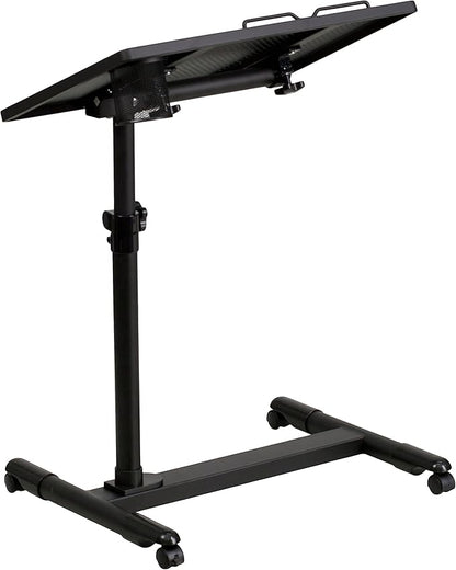Flash Furniture Macon Black Adjustable Height Steel Mobile Computer Desk