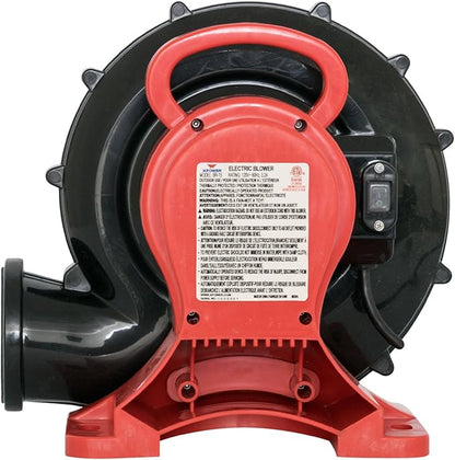 XPOWER BR-15 ¼ HP Indoor/Outdoor Inflatable Blower Fan for Holiday/Yard Decorations, Bounce Houses, Movie Screens,Black/Red