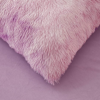 Tie dye Lavender Plush Fluffy Comforter Cover Set Queen - Ultra Soft Faux Fur tie dye Bedding Sets 3 Pieces (1 Shaggy Duvet Cover + 2 Pillow case) Fluffy Bed Set (Tie Dye Lavender, Queen)