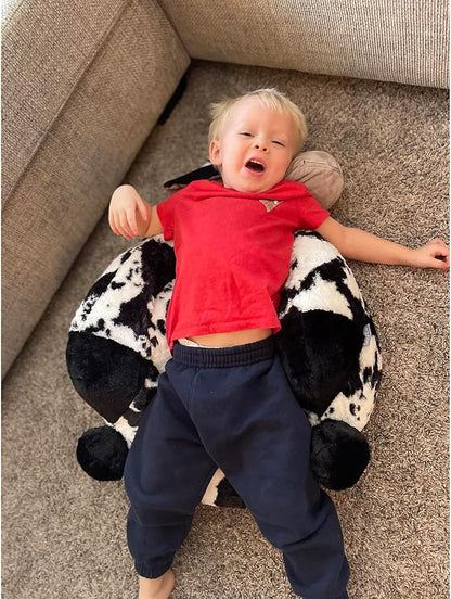 Trend Lab Cow Toddler Chair Plush Character Kids Chair Comfy Furniture Pillow Chair for Boys and Girls, 21 x 19 x 19 inches