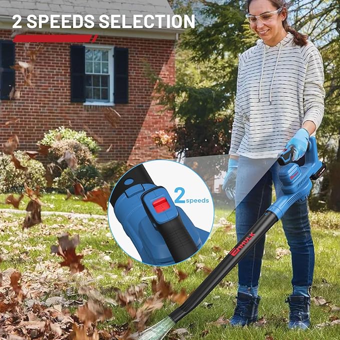 20V 160MPH Cordless Leaf Blower with Battery, Charger & Adjustable Tubes - Portable, Lightweight for Cleaning Leaf, Dust, Debris