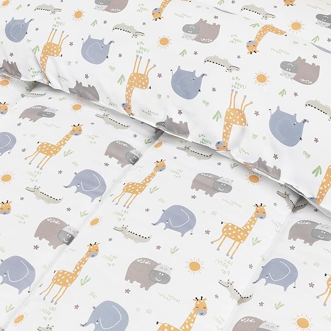 Utopia Bedding All Season Safari Comforter Set with 2 Pillow Cases, 3 Piece Soft Brushed Microfiber Kids Bedding Set for Boys/Girls, Machine Washable (Twin)