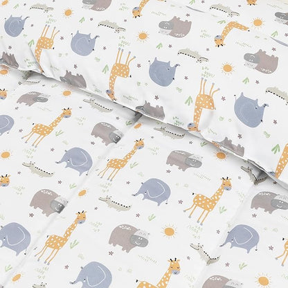 Utopia Bedding All Season Safari Comforter Set with 2 Pillow Cases, 3 Piece Soft Brushed Microfiber Kids Bedding Set for Boys/Girls, Machine Washable (Twin)