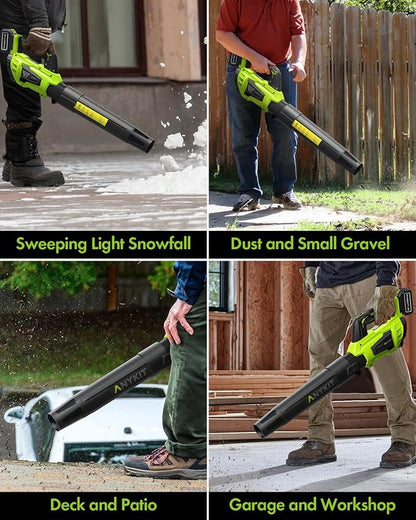 Leaf Blower Cordless with Battery and Charger - Anykit 20V Electric Leaf Blower 2 Speed Modes, Blower Cordless Battery Leaf Blower for Clearing Deck Sidewalk Driveway