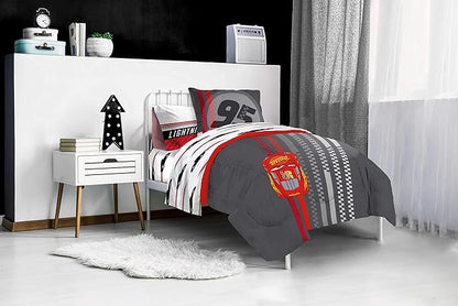 Jay Franco Disney Pixar Cars Race Ready 7 Piece Full Bed Set - includes Comforter & Sheet Set - Bedding Features Lightning McQueen - Super Soft Fade Resistant Microfiber