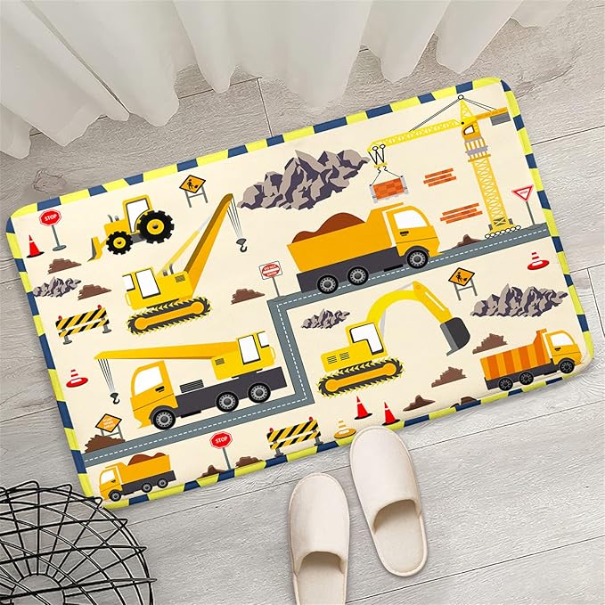 Construction Play Mat Car Rug Play Mat Construction Rugs for Boys Room Car Rug for Boys Room Construction Decor for Boys Room Playroom Rug for Livingroom 2'×3'