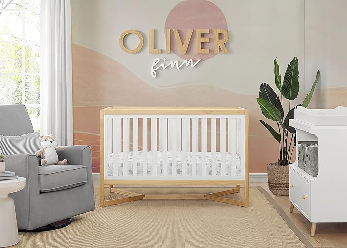 Delta Children Tribeca 4-in-1 Baby Convertible Crib, Bianca White/Natural