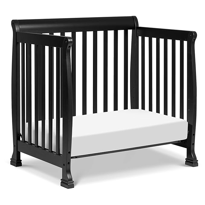 DaVinci Kalani 4-in-1 Convertible Mini Crib in Ebony | Greenguard Gold Certified