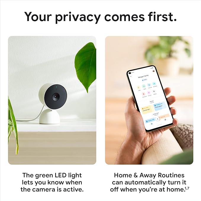 Google Nest Security Cam (Wired) - 2nd Generation - Fog, 1080p, Motion Only