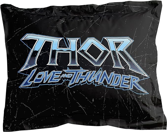 Jay Franco Marvel Comics Thor Mighty Twin Comforter & Sham Set - Kids Super Soft Bedding - Fade Resistant Microfiber (Official Marvel Product)