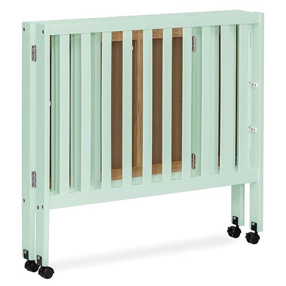 Jett Non-Full Size Folding Convertible Crib, Lightweight Portable Crib, Three Adjustable Mattress Height Settings, Easy to Fold Travel Crib, 1.5” Mattress Pad Included