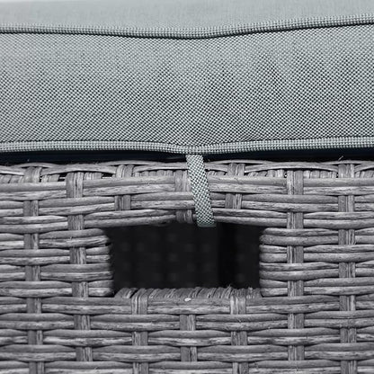 7 Pieces Patio Furniture Outdoor Sectional Sofa Conversation Set All Weather Wicker Rattan Couch Dining Table & Chair with Ottoman, OneSize, Cb-Grey