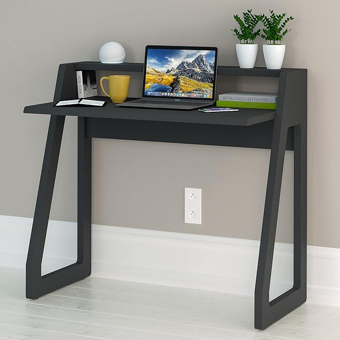 Computer Desk for Bedroom, Office & Small Spaces - Writing Desk Ideal for Students, Kids, Adults - Modern Design Compact Desk with Display Shelf