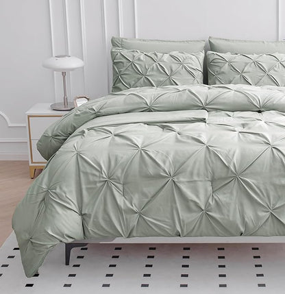 Lane Linen Comforter Set Full Szie, 7 Piece Bed in a Bag Set, Soft Full Size Bed Set, Full Size Bed Sheets and Comforter Set, Full Size Bedding Comforter Set with Sheets, Pillowcases & Shams - Mineral