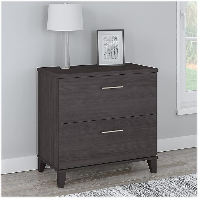 Bush Furniture Somerset 2 Drawer Lateral File Cabinet in Storm Gray