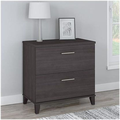 Bush Furniture Somerset 2 Drawer Lateral File Cabinet in Storm Gray