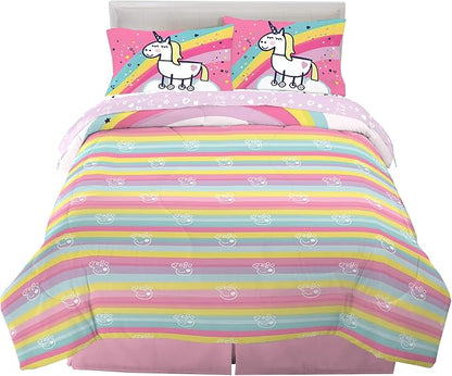 Franco Kids Bedding Super Soft Comforter and Sheet Set, 5 Piece Full Size, Peppa Pig