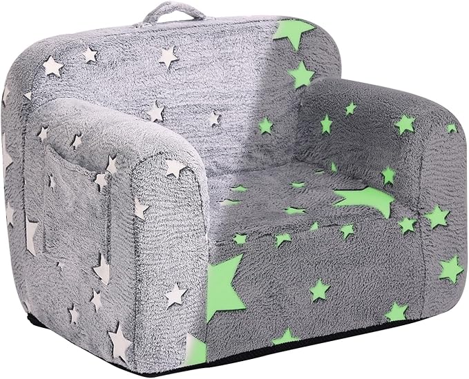 Tiita Kids Foam Chair, Star - Children Sofa with Armrest, Lightweight, Portable, Removable Cover, Side Pockets, Special Design for Girl or Boy