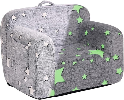 Tiita Kids Foam Chair, Star - Children Sofa with Armrest, Lightweight, Portable, Removable Cover, Side Pockets, Special Design for Girl or Boy