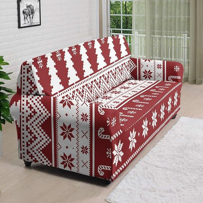 FKELYI Boho Christmas Easy Going Stretch Sofa Slipcover Washable Sofa Couch Cover Comfortable Furniture Protector with Elastic Bottom XL