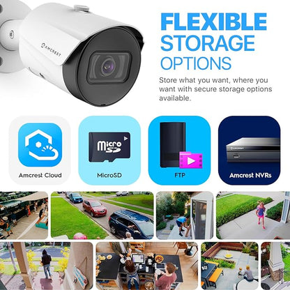 Amcrest UltraHD 5MP Outdoor POE Camera 2592 x 1944p Bullet IP Security Camera, Outdoor IP67 Waterproof, 103° Viewing Angle, 2.8mm Lens, 98.4ft Night Vision, 5-Megapixel, IP5M-B1186EW-28MM (White)
