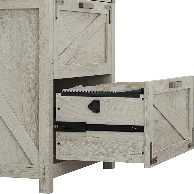 kathy ireland Home by Bush 2-Drawer Lateral File Cabinet, Letter/Legal, Cottage White, 29-Inch (CGF129CWH-03)