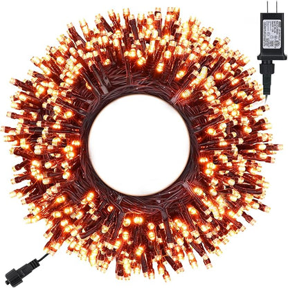 Toodour Halloween Orange Lights, 131ft 350 LED Plug in Halloween String Lights with 8 Modes and Timer, Connectable Outdoor Halloween Lights for Home, Party, Indoor Halloween Decor